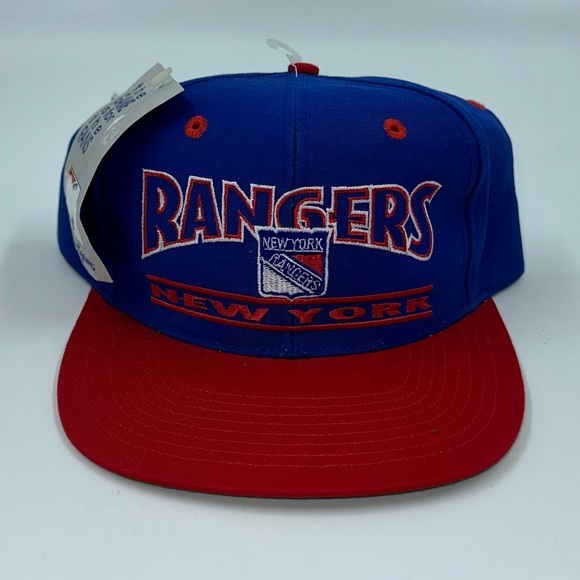 Vintage The Game NHL New York Rangers NY Blue/Red Athletic SnapBack Hat NEW